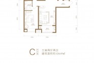 C户型三室两厅两卫约124.69㎡