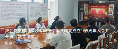 我会党支部组织收看庆祝中国共产党成立105周年大会并开展专题党课学习